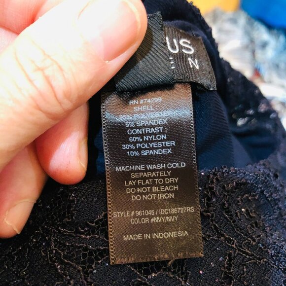 En Focus Womens Size 18W Navy Blue Floral Lace Poncho Cape Cocktail Dress 18 - Picture 10 of 10